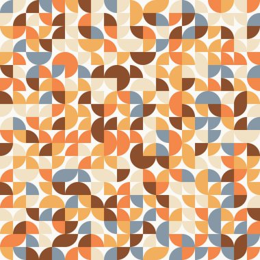 Soyut geometrik zemin, gaddarlık bauhaus stili elementler rastgele sırada, farklı renkler, kusursuz vektör jeo bg deseni, basit düz geometri şekilleri duvar kağıdı, kumaş, yaratıcı web projeleri.