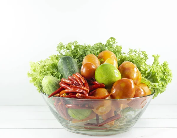 God Hälsa Börjar Med Färska Grönsaker Framifrån Med Kopia Utrymme — Stockfoto