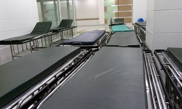 Patient Beds Hospital Corridor — Stock Photo, Image