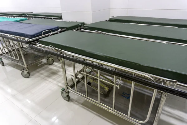 Bed Stretcher Many Hospital Corridor Emergency Room Medicine Concept Copy — Stock Photo, Image