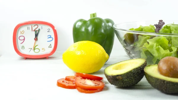 Har Lunch Tid Hälsosam Sallad Dietmat Vegetarisk Kost Mat Och — Stockfoto