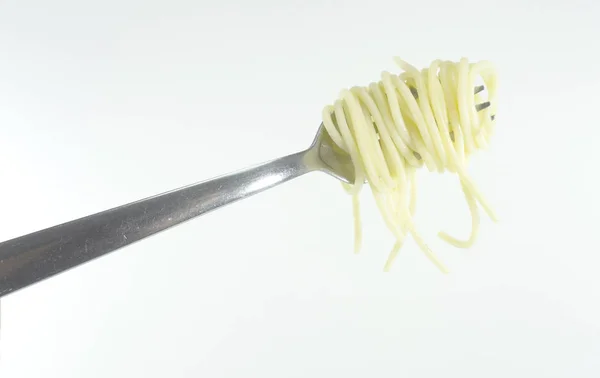 Tutup Spaghetti Spoons Pasta Italia Kuning Kertas Dinding Makanan Bahan — Stok Foto