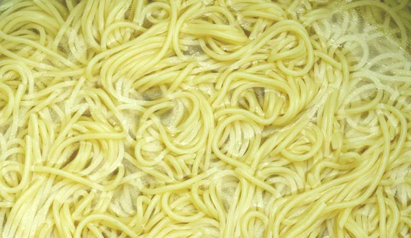 Spaghetti Gotowana Linia Składniki Gotowania Koncepcja Tła Żywności — Zdjęcie stockowe