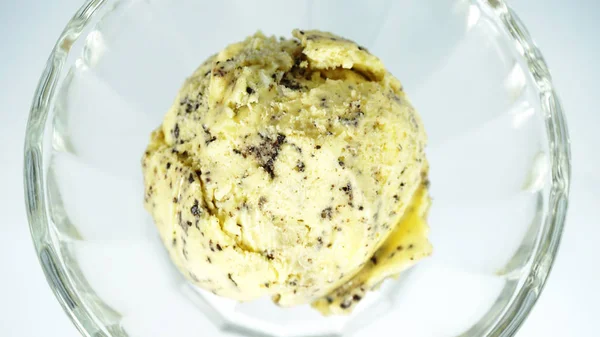 クローズアップアイスクリームクッキー クリーム 食品コンセプト デザインのためのトップビューブランク — ストック写真