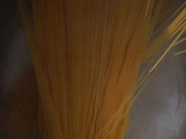 Вилка Отримання Спагетті Лінії Інгредієнти Приготування Їжі Бланк Дизайну Концепції — стокове відео
