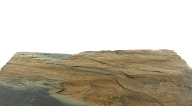 Beyaz arka plan üzerinde bulanık önünde Taş tahta boş masa, ürün ekranı için, Mockup tasarım için Boş.