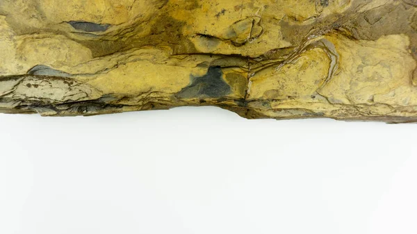 石トップビュー白い背景上の空きスペース テキスト用のコピースペース付き — ストック写真