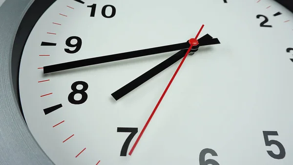 Close up Gray clock show time 07.43 am or pm, Copy space for your text, Time concept.