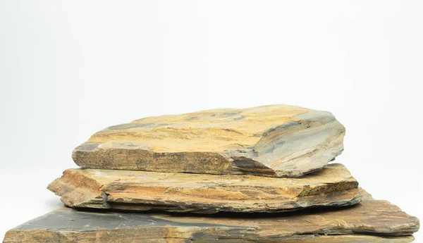 Batu Batu Diisolasi Pada Latar Belakang Putih Untuk Tampilan Produk — Stok Foto