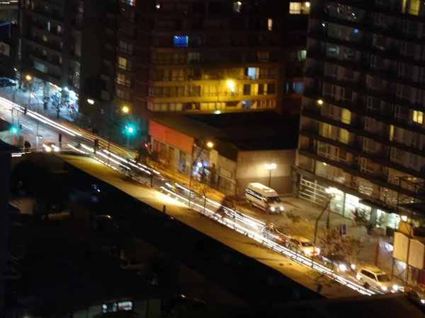 Nachtverkehr Stadtverkehr — Stockfoto