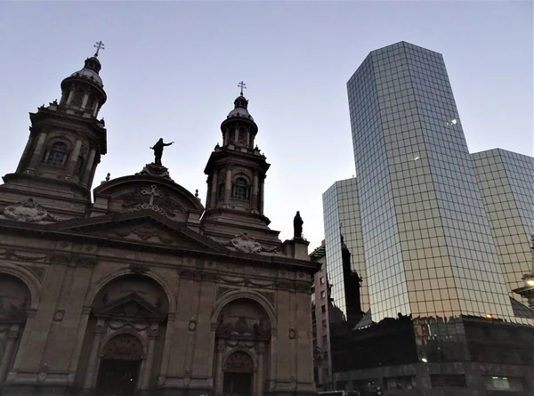 Plaza Armas Ciudad Santiago Chile Donde Puede Ver Catedral Principal —  Fotos de Stock