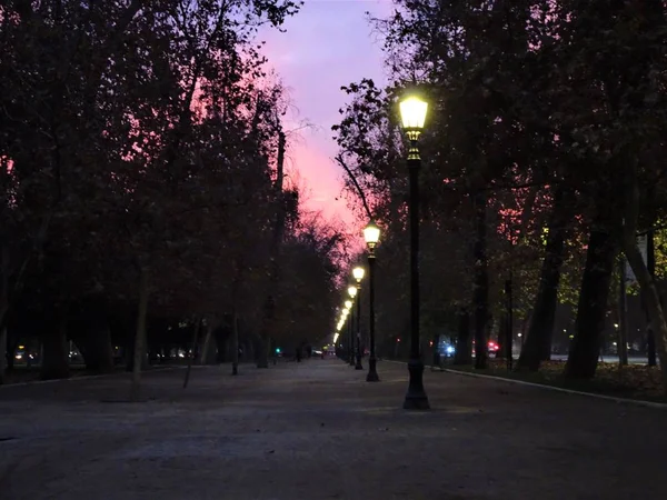 Parque Forestal Noche Santiago Chile — Foto de Stock