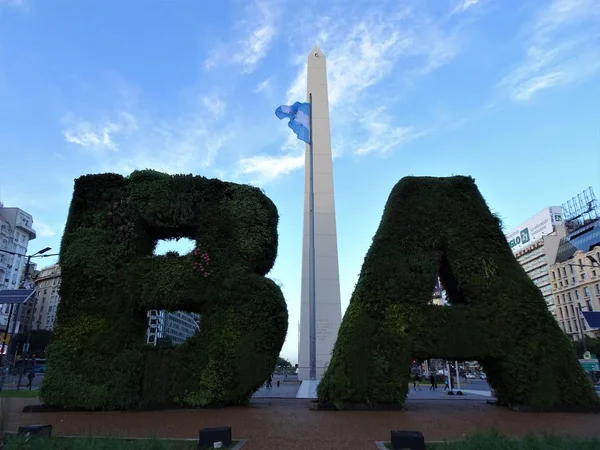 Obeliszk Buenos Aires Műemlék Emlékmű Tekinthető Egy Ikont Város Buenos — Stock Fotó