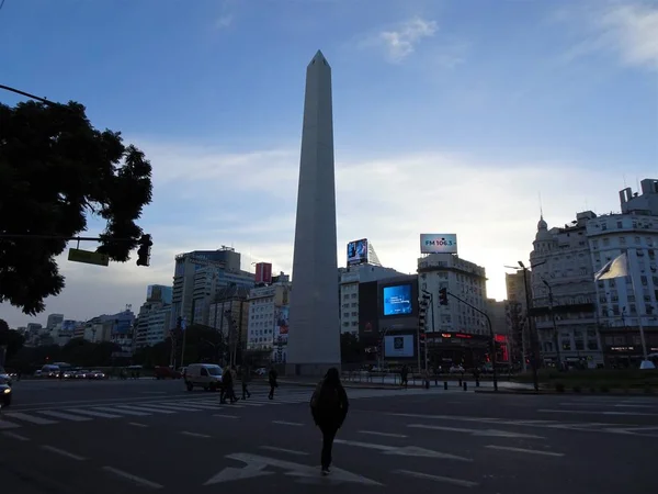 Obelisk Van Buenos Aires Een Historisch Monument Beschouwd Als Een — Stockfoto
