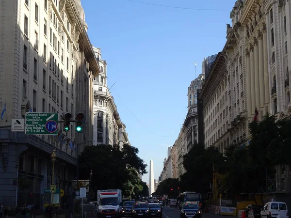 Obeliscul Din Buenos Aires Este Monument Istoric Considerat Icoană Orașului — Fotografie, imagine de stoc