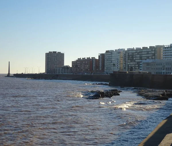 Pohled Rambla Montevideo Uruguaye — Stock fotografie