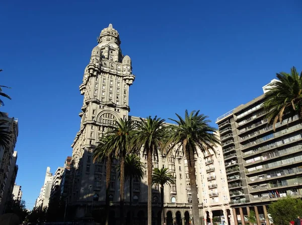 Palacio Salvo Est Bâtiment Emblématique Ville Montevideo Uruguay — Photo