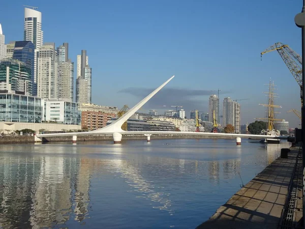 Pont Femme Est Pont Haubans Contrepoids Pylône Buenos Aires Argentine — Photo