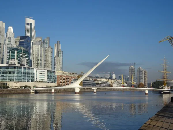 Pont Femme Est Pont Haubans Contrepoids Pylône Buenos Aires Argentine — Photo