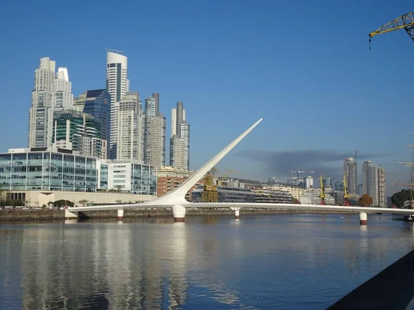 Pont Femme Est Pont Haubans Contrepoids Pylône Buenos Aires Argentine — Photo