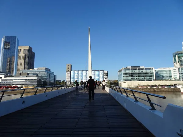 Pont Femme Est Pont Haubans Contrepoids Pylône Buenos Aires Argentine — Photo