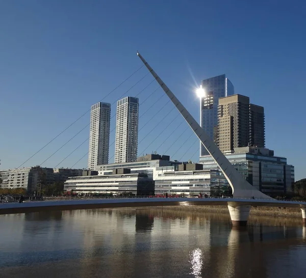 Pont Femme Est Pont Haubans Contrepoids Pylône Buenos Aires Argentine — Photo