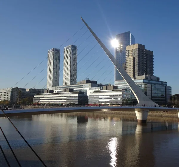 Pont Femme Est Pont Haubans Contrepoids Pylône Buenos Aires Argentine — Photo