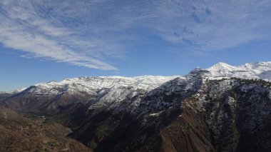 Cajon del Maipo, Farellones ve Mirador de los Condores, Cordillera de los Andes, Santiago de Chile, Şili