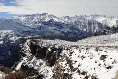 Cajon del Maipo, Farellones ve Mirador de los Condores, Cordillera de los Andes, Santiago de Chile, Şili