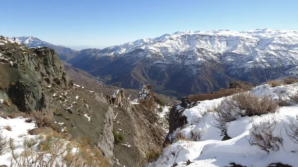 Cajon del Maipo, Farellones ve Mirador de los Condores, Cordillera de los Andes, Santiago de Chile, Şili