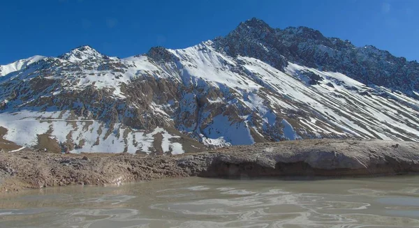 Horké Prameny Valle Colina Cajon Del Maipo Cordillera Los Andes — Stock fotografie