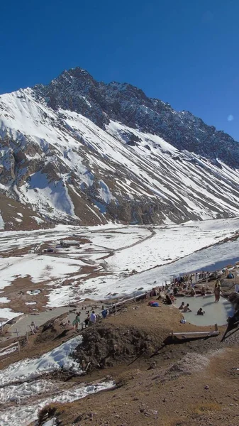 Θερμές Πηγές Της Valle Colina Cajon Del Maipo Κορδιντιέρα Ντε — Φωτογραφία Αρχείου