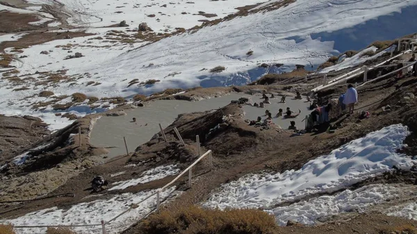 Termas Del Valle Colina Cajón Del Maipo Cordillera Los Andes — Foto de Stock