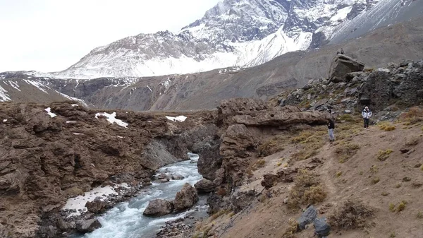 Yeso Rivier Een Natuurlijke Waterloop Die Vormen Van Ontdooit Vervolgens — Stockfoto