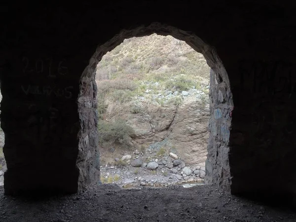 Misterioso Túnel Tinoco Servicio Ferroviario Militar Cajn Del Maipo Chile —  Fotos de Stock