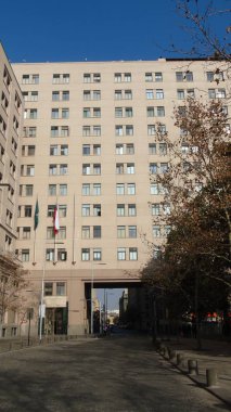 Kırmızı çift katlı, Santiago de Chile 'de, Londra' daki çift katlı ağı sınırlamak için.