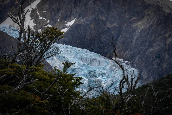 Foto Horizontal Del Glaciar Azul Cordillera Los Andes Chile Patagonia — Foto de Stock