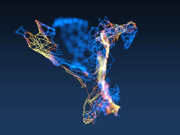 未来的グローバル化インタフェース 科学技術の抽象的なグラフィック — ストック写真