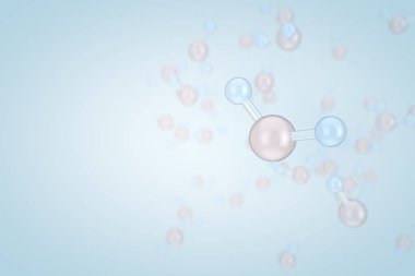 Suyun moleküler yapısı 3d model illüstrasyon