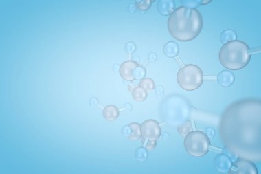 Suyun moleküler yapısı 3d model illüstrasyon