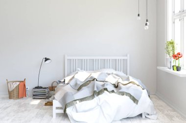 yatak odası 3d render