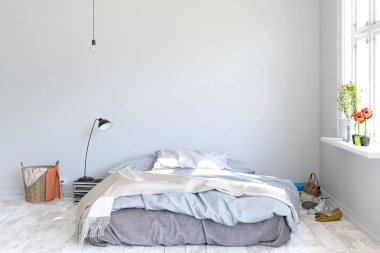 yatak odası 3d render