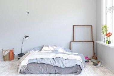 yatak odası 3d render