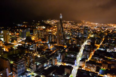 Bogota capital of Colombia at night clipart