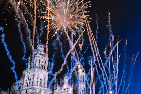 Catedral Metropolitana Ciudad México Celebración Del Día Independencia Imagen de archivo