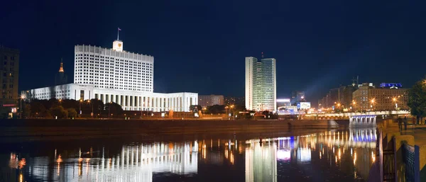 Vista Panorámica Del Río Moscú Edificio Del Gobierno Federación Rusia Imagen De Stock