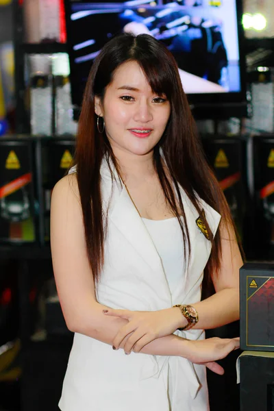 Bangkok Thailand Juli 2018 Unbekannte Moderatorin Posiert Bangkok International Auto — Stockfoto
