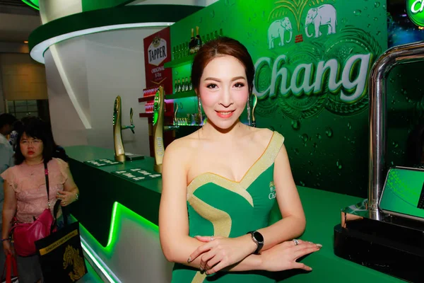 Bangkok Thajsko Červen 2018 Neznámý Ženský Moderátor Pozice Thaifex Svět — Stock fotografie