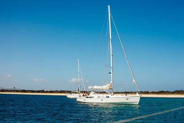 Yachts Bay Calobra Majorka Majorka Hiszpania — Zdjęcie stockowe