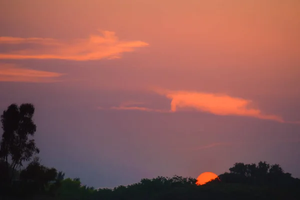 Pôr Sol Lal Bagh Bangalore Pôr Sol Minimalista Com Uma — Fotografia de Stock